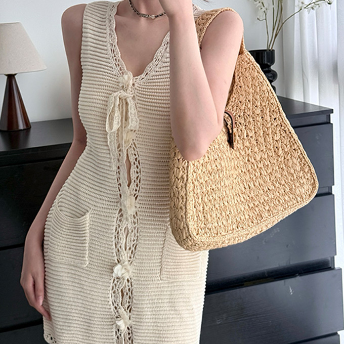 celine raffia triomphe triangle hobo bag